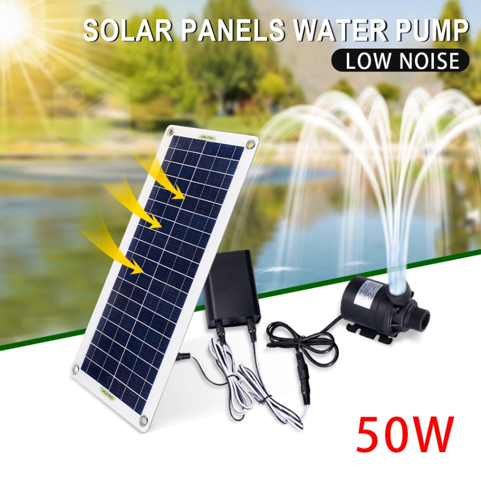 Aquarium Fish Accessories - Zestaw pompy wodnej solarnej 50W, cicha