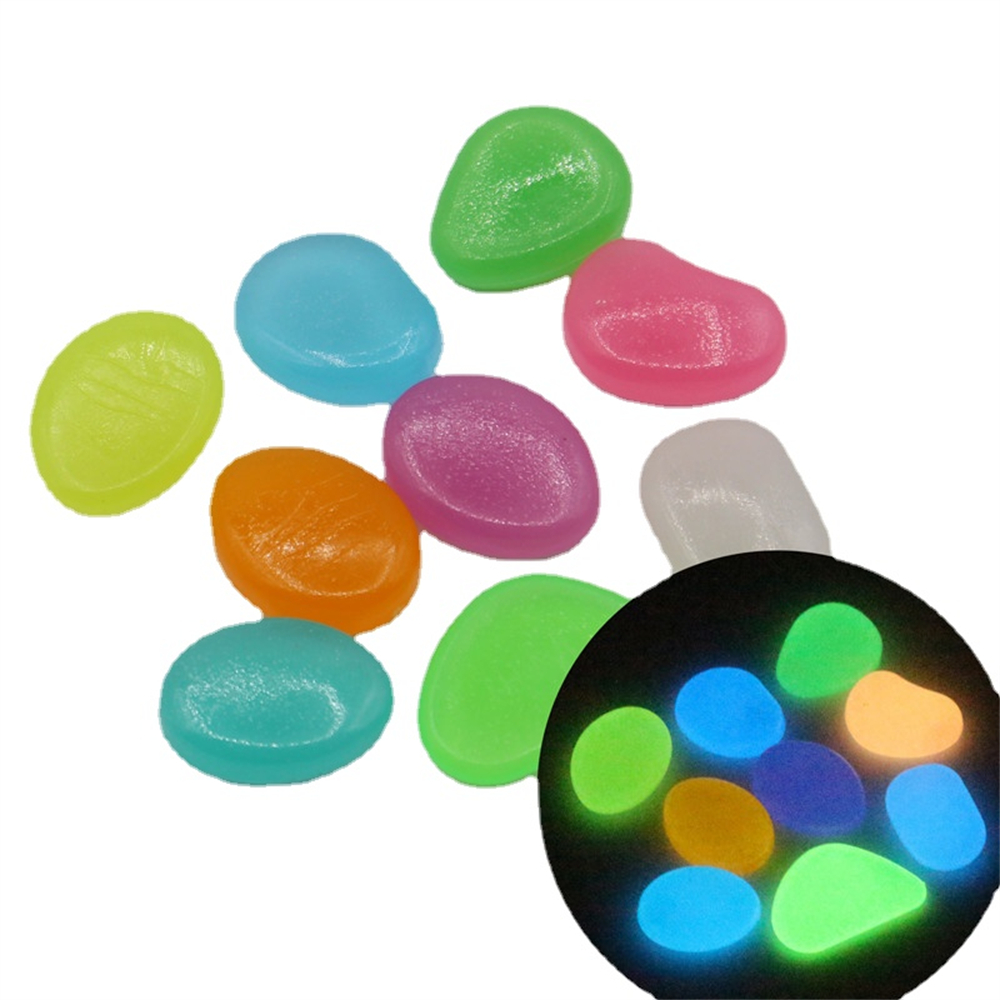 Fish Aquarium Home - 50 sztuk świecący kamień fluorescencyjny żwir