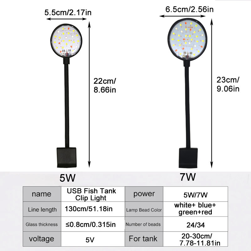 Lampa LED do akwarium USB, ośw – Aquarium Fish Lamp recenzja i cena
